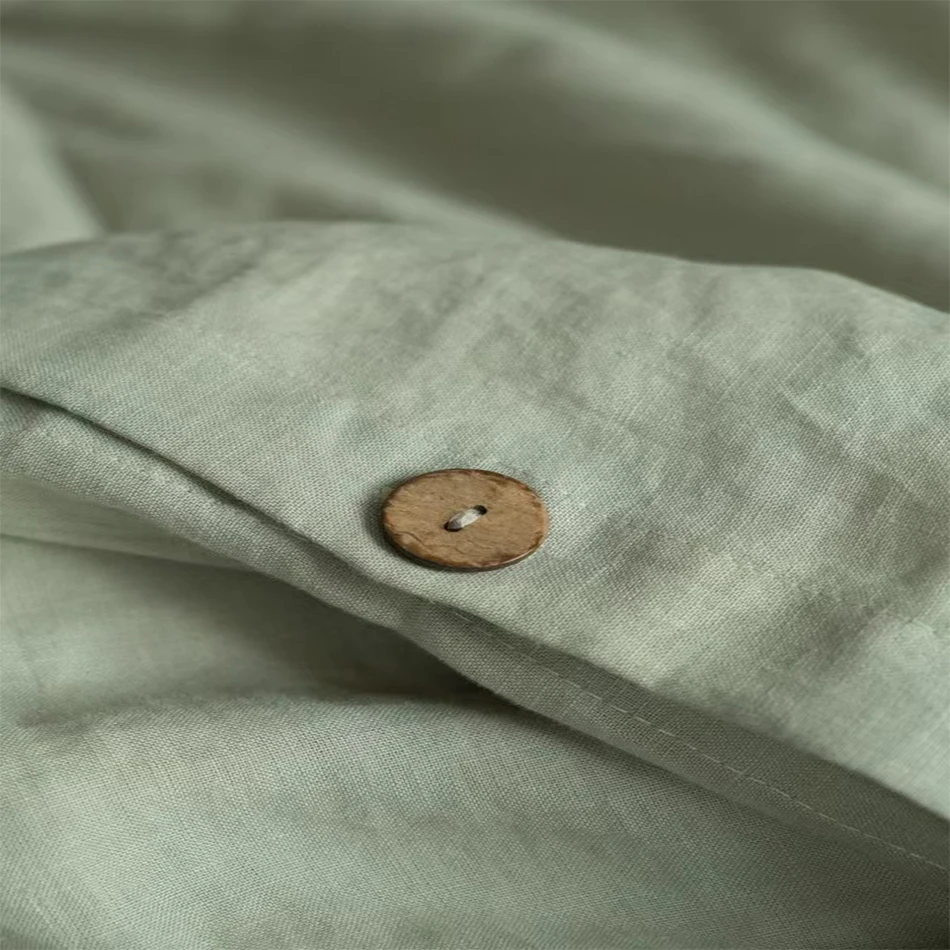 Description Picture 4 of item100% Linen Bed Duvet Cover Stone Washed France Linen Solid Color Breathable Sheets Pillowcase Home Textiles Bedding