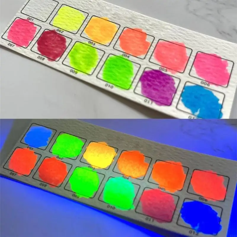 Fluorescent Color Watercolor Paint 12 Colors Watercolor Paints for Art Painting