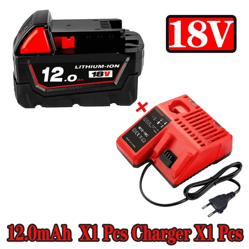 

18V 12.0Ah Replacement for Milwaukee M18 XC Lithium Battery 48-11-1860 48-11-1850 48-11-1840 48-11-1820 Rechargeable Batteries