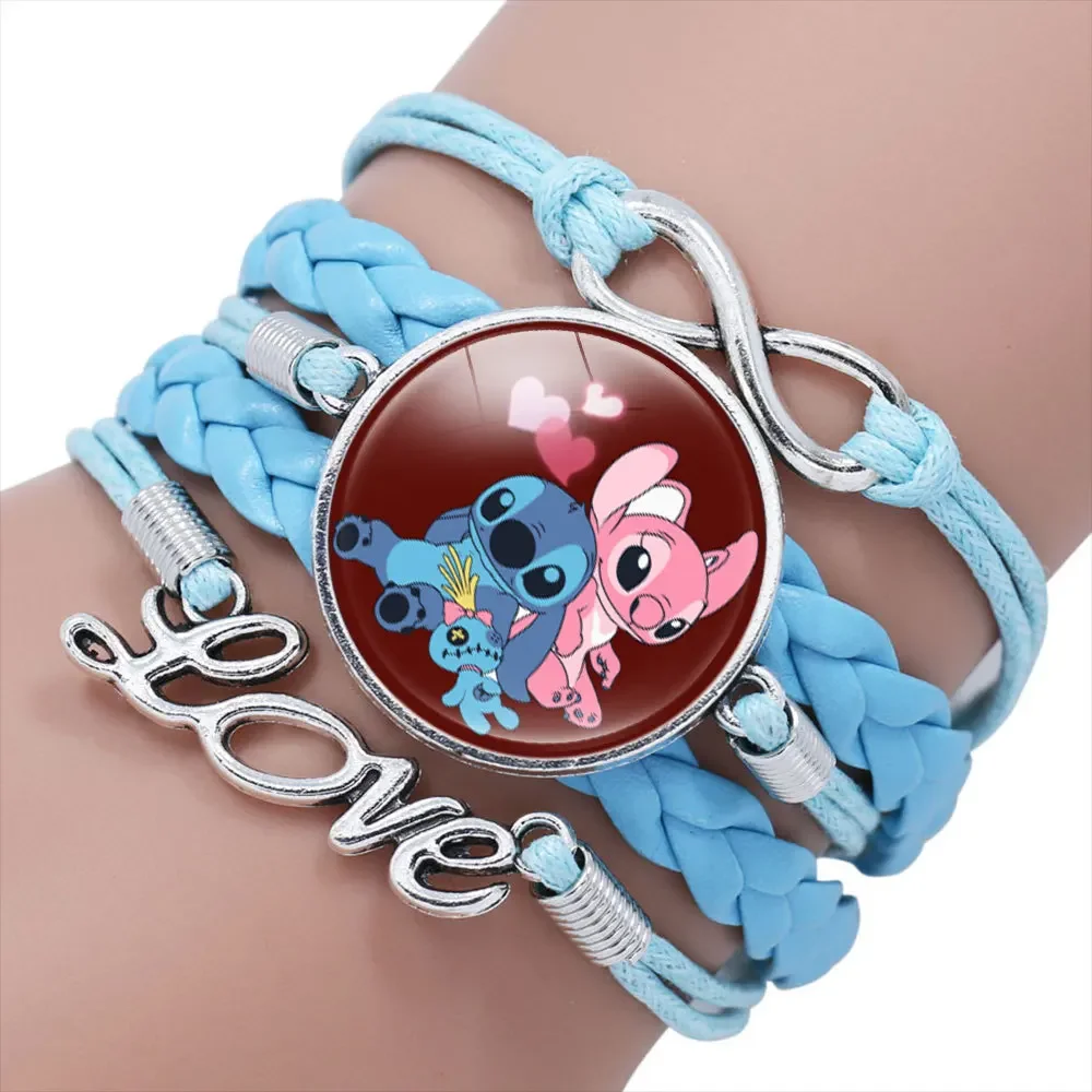 thumbnail image 1 of DisneyStitch-pulsera multicapa azul para niñas, joyería de Anime Lilo & Stitch, pulsera de gemas de tiempo, regalo de cumpleaños para niños, 1 of 5