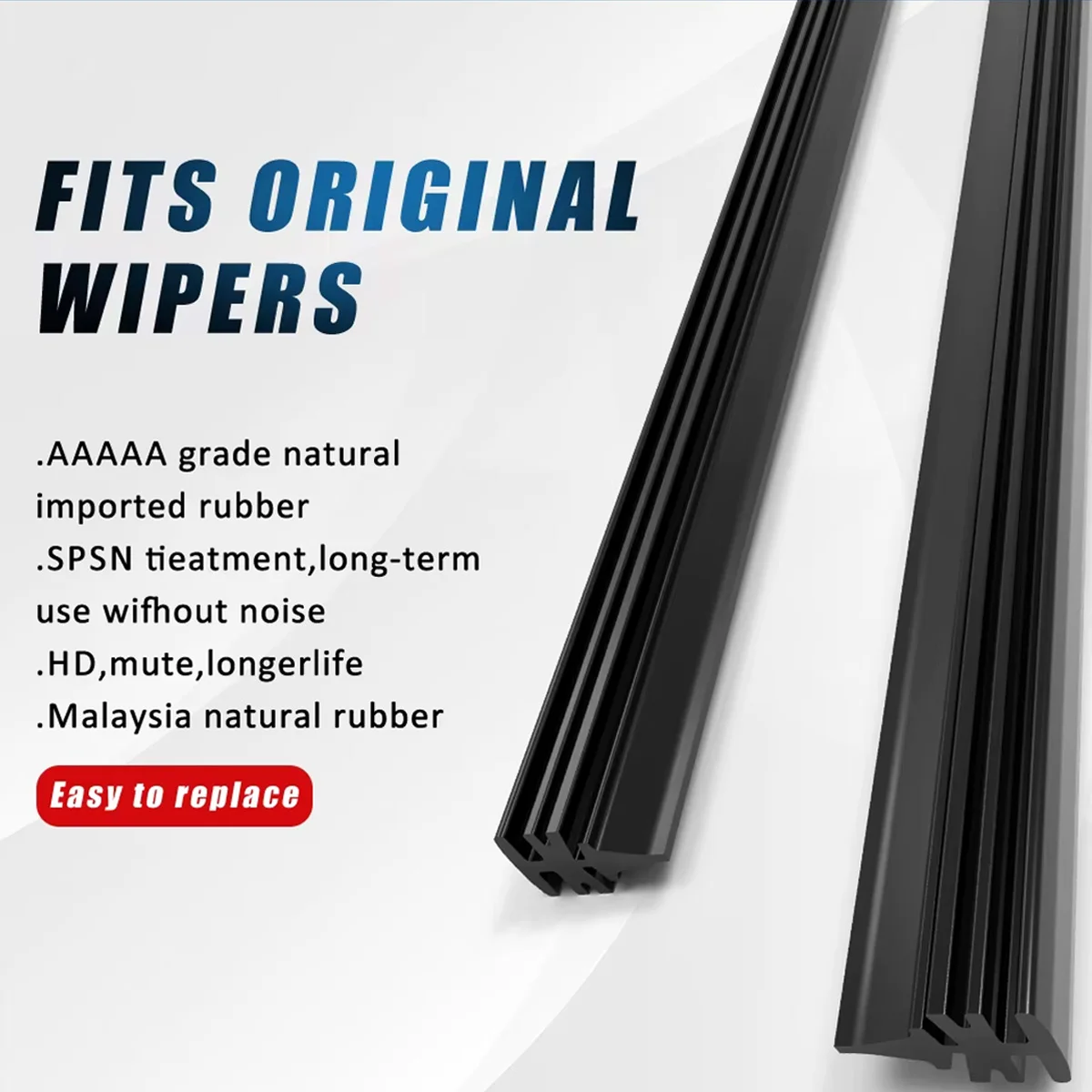 6mm Car Wiper Blade Replacement Strip Boneless Rubber Strip Frameless Wiper Rubber Strip Accessory 26 "28" 30 "32" Inch 2PCS 5