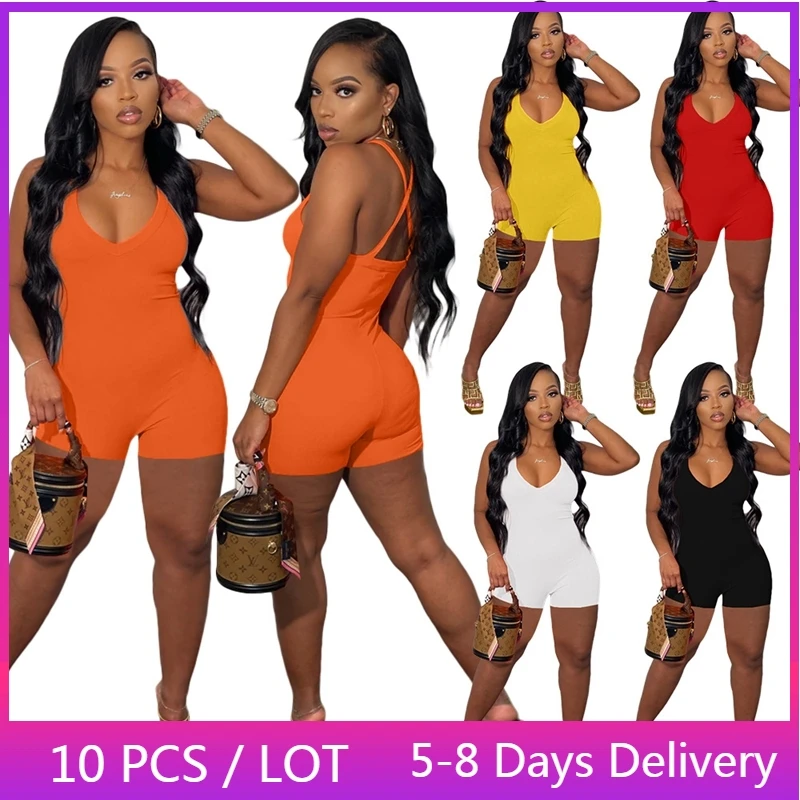 

Wholesale Items Backless Bodycon Playsuit Women Criss-cross Sexy Rompers Womens Jumpsuit Sleeveless High Waist Summer Jumpsuit