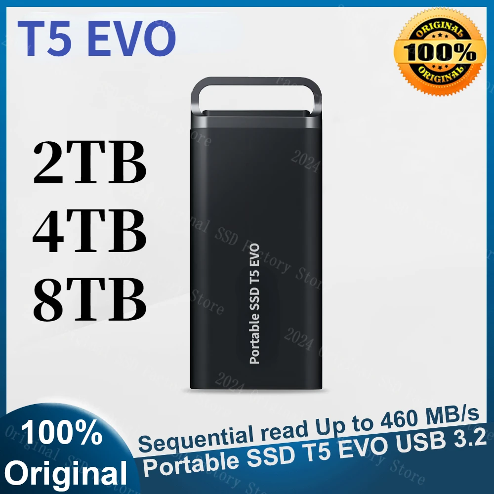 

Original NEW Portable SSD 1TB T5 EVO 2TB 4TB 8TB PSSD Solid State Drive Type-c USB 3.2 read Up to 460 MB/s for PCs Laptops PS5