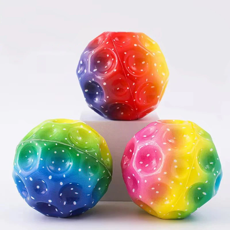 Bouncy Ball Toys Super High Bouncing Space Ball PU Foam Solid Porous Pop Bouncing Ball to Improve Hand-Eye Coordination Children Toy Jumping bouncy ball toys