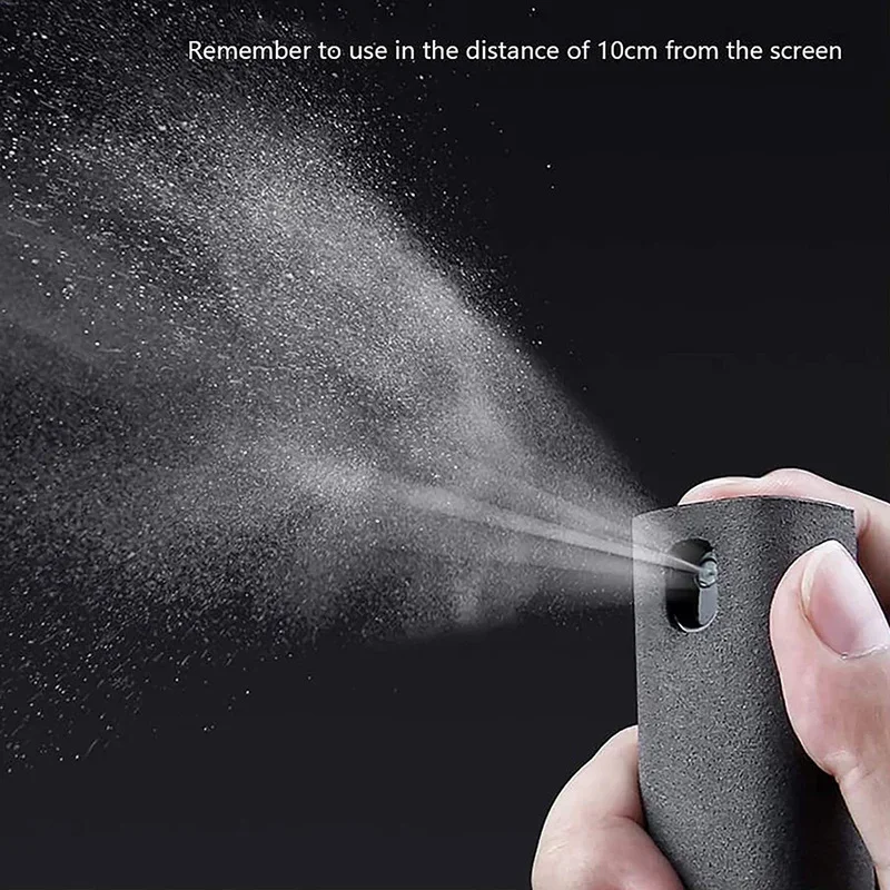 2 In 1 Phone Screen Cleaner Spray Computer PC Mobile Phone Screen Cleaning Tool Microfiber Cloth For iPhone iPad Apple Polish