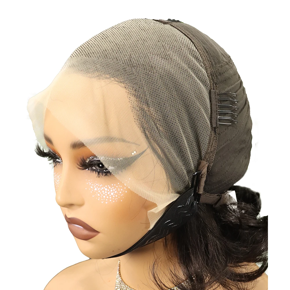 300% Density 13x4 Transparent Lace Front Human Hair Wigs Double Drawn Pixie Short Bob Straight Human Hair Wigs For Black Women