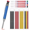 Solid Carpenter Pencils For Deep Hole Marker Pen With Refill Leads Marking Tool Woodworking Deep Hole Metal Mechanical Pencil 2