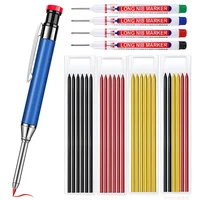 Solid Carpenter Pencils For Deep Hole Marker Pen With Refill Leads Marking Tool Woodworking Deep Hole Metal Mechanical Pencil 2