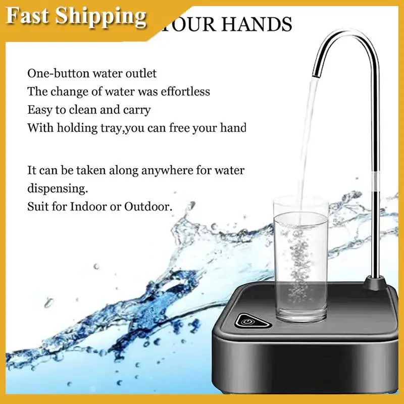 2In1 Portable Electric Water Bottle Dispenser For 5 Gallon & Universal Bottles USB Rechargeable Table Water Dispenser-A02P