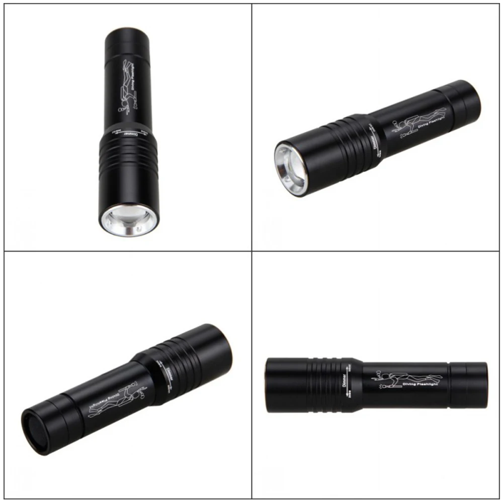 Zoomable IP68 Waterproof Recreation Dive Lights Flashlight 1200 Lumens 30M Underwater Diving Torch for Outdoor Camping