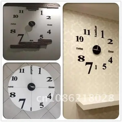 

Creative DIY 3D Wall Clock Mirror Stickers Removable Art Decal Sticker Home Decor Living Room Quartz Clock Wall Clocks