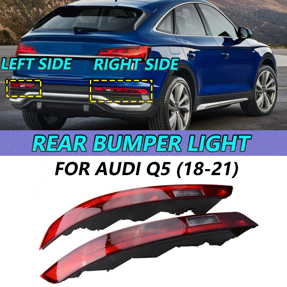 

LED Brake Lights Stop Rear Bumper Signal Lower Tail Lamp Fit For Audi Q5 2018 2019 2020 2021 Car Accessories 1Pair LH+RH LED Br