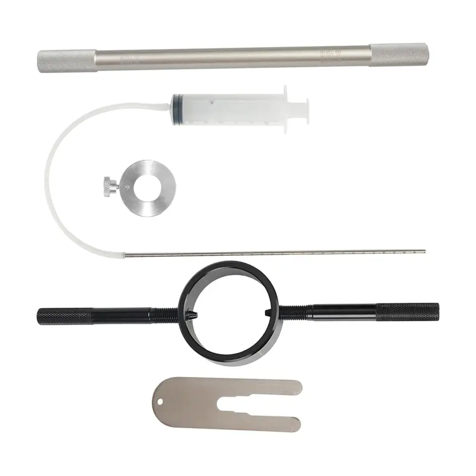 RYLNOK Motorcycle Fork Service Tool Kit - 3-Piece Set With Oil Level Tool, Spring Compressor & Bleed Tool