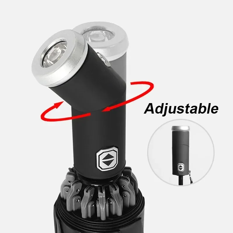 LED 조명 역방향 완전 자동 우산 접이식 휴대용 방수 방풍 확대