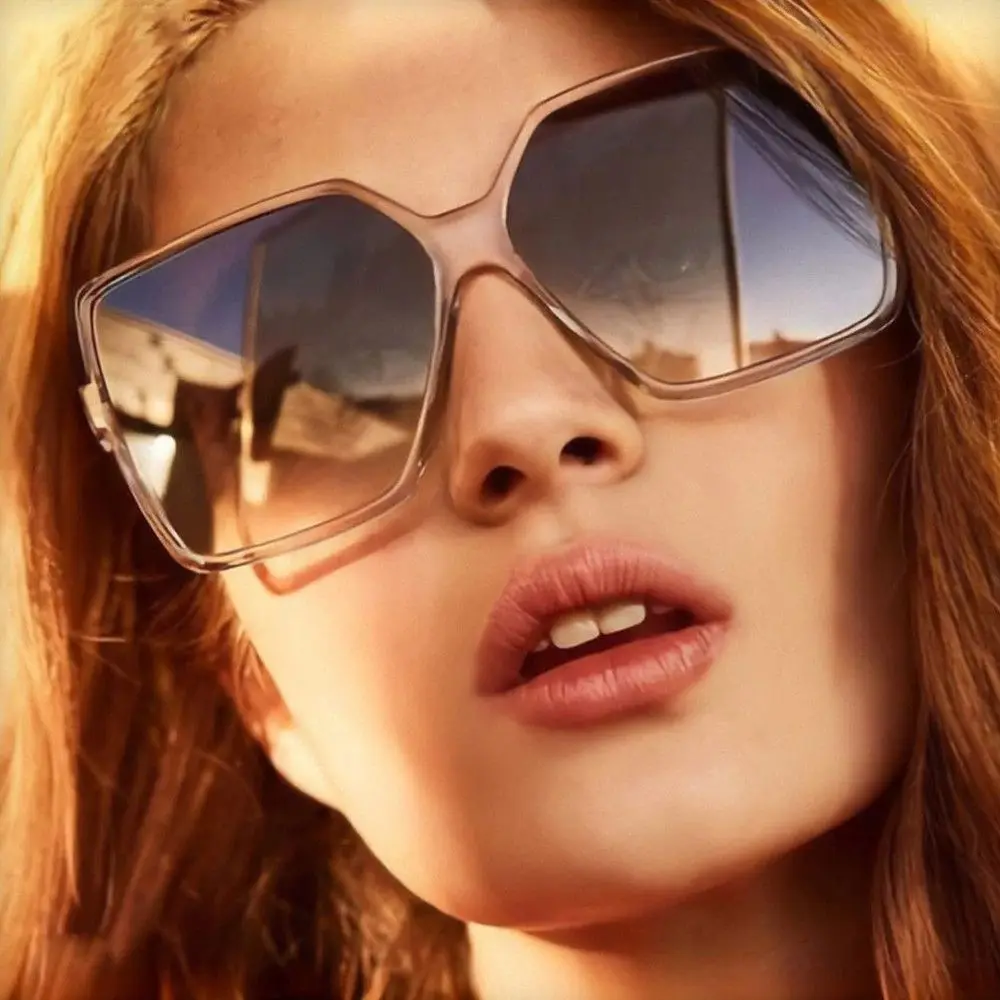 1PC Unisex Fashion Oversized Square Sunglasses Retro Big Frame Flat Top Sun Glasses Shades UV400 Protection Eyeglasses_voghion.com