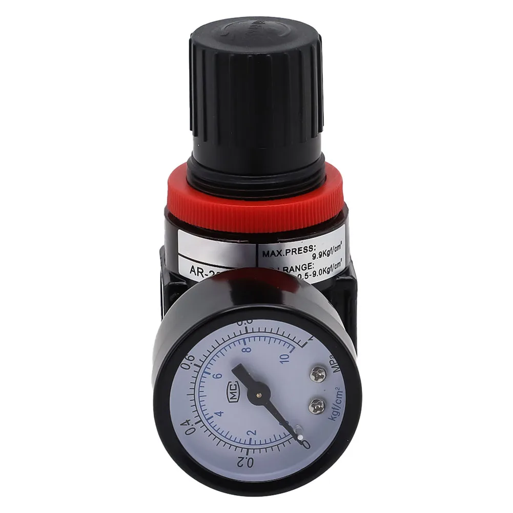 AR2000 Air Pressure Regulator With Pressure Gauge G1/4 Aluminum Alloy Regulating Valve SM+PM20 Processing Device