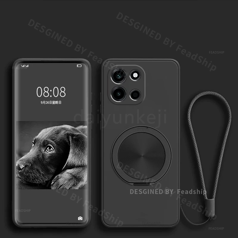 Silicone Phone Cover with Magnetic Holder Bracket and Screen Protector