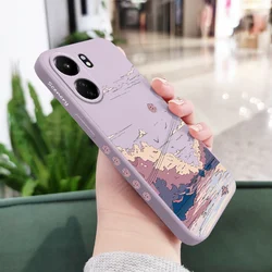 Anime Scenery Silicone Soft Phone Case for Honor Magic 8 Lite (Light Purple)