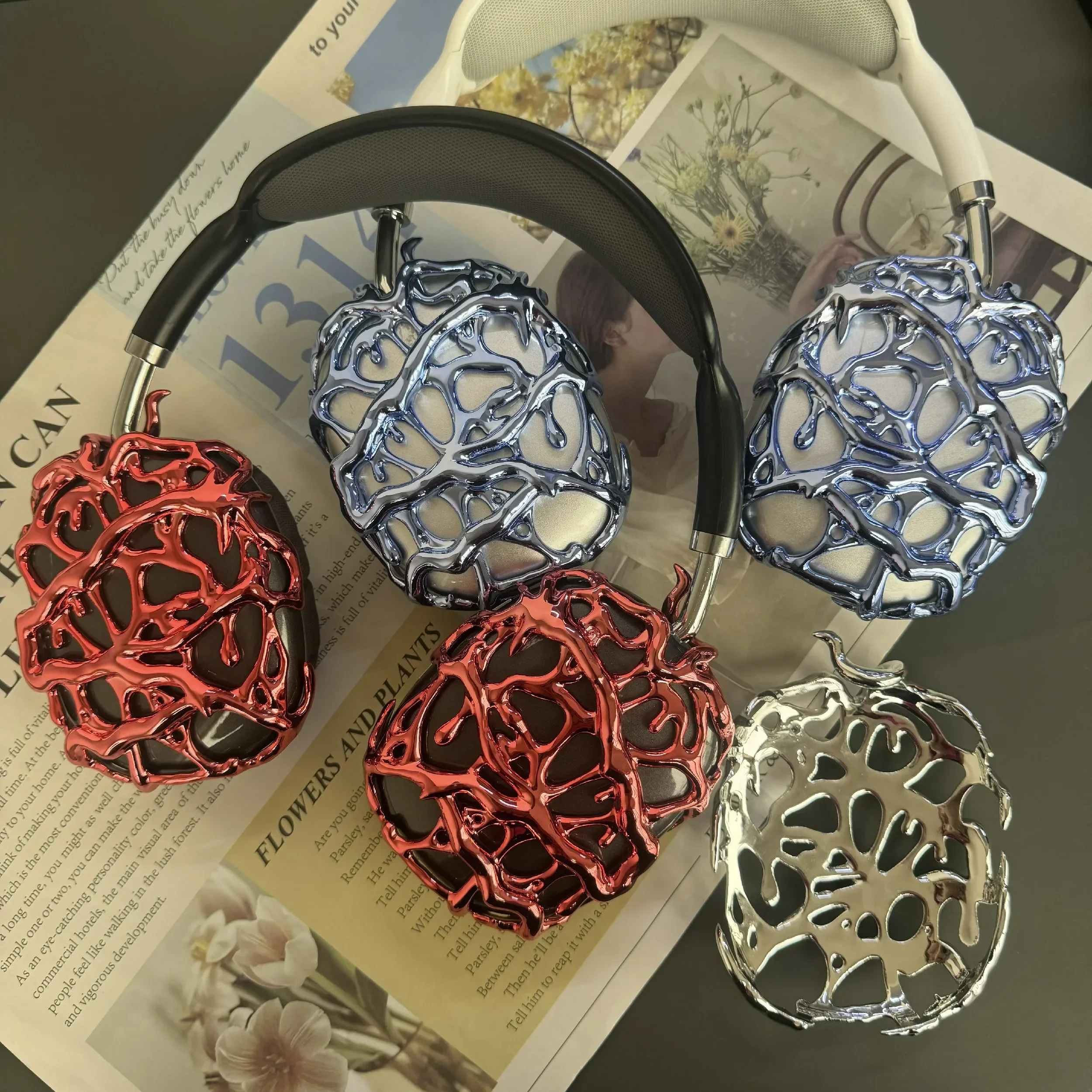 for Airpods Max Case Metal Liquid Thorn Headphones Case for