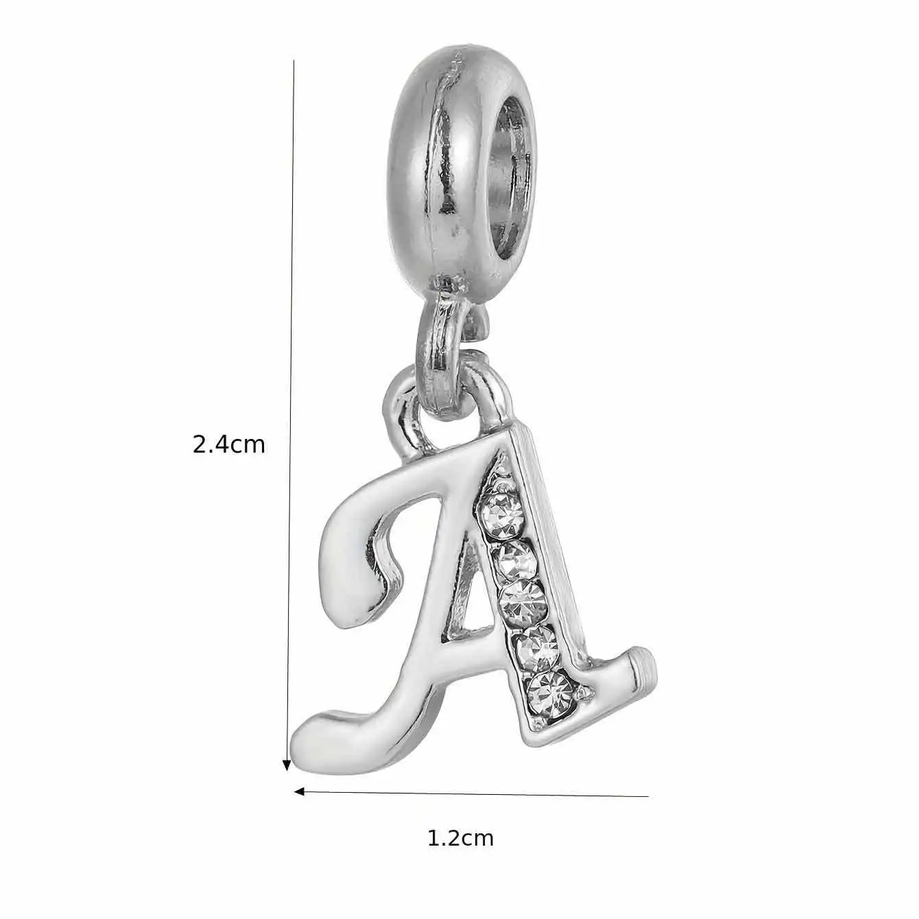 Customizable A-Z Letter Pendant Inlaid Cubic Zirconia Initial Alphabet Charms for Necklace and Bracelet Chic Jewelry Accessories