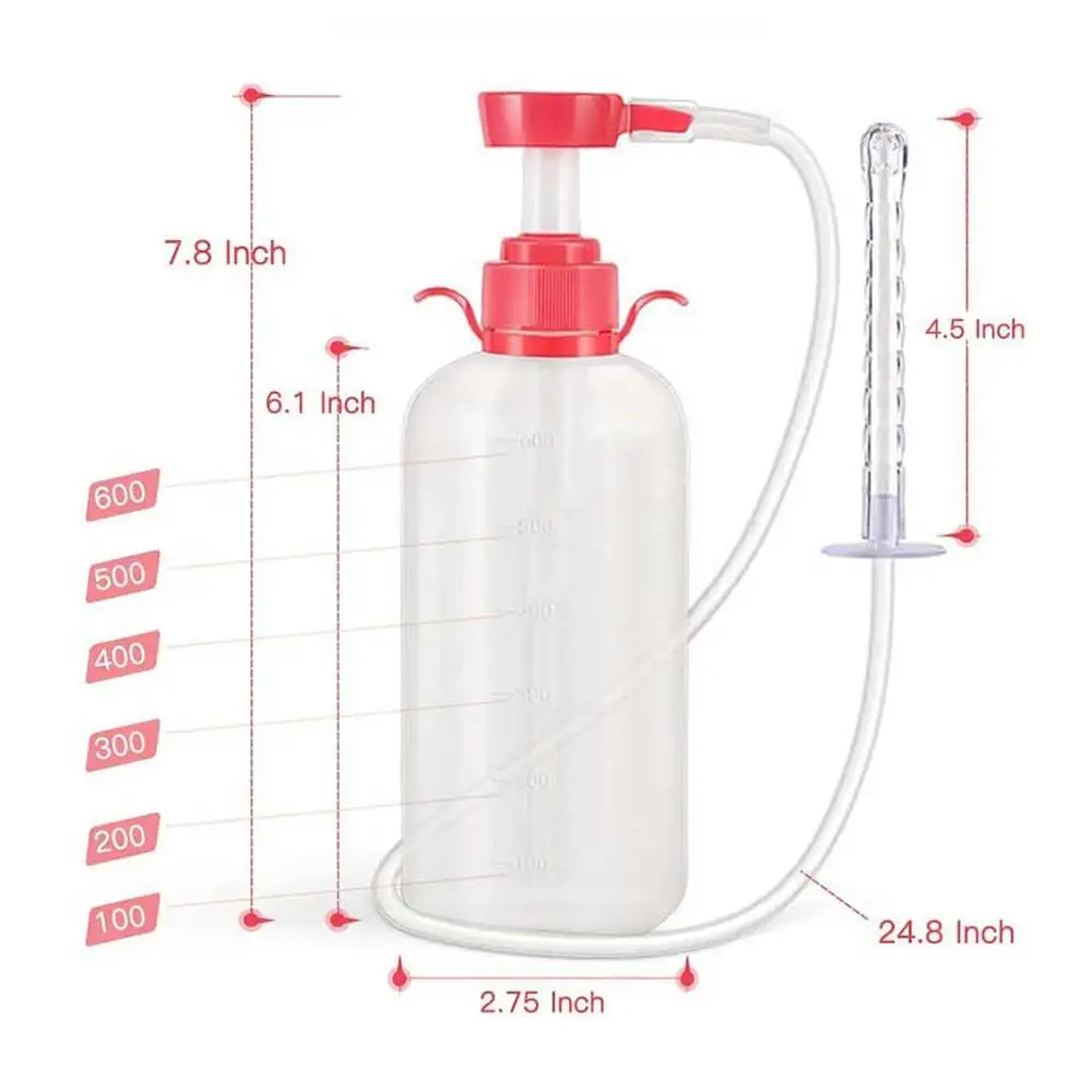 600ML Bidet Vaginal Clearner Anal Douche Enema Ass Anus Cleaning Syringe Washing Irrigator Clean Vagina Device Bathroon Accessor 4
