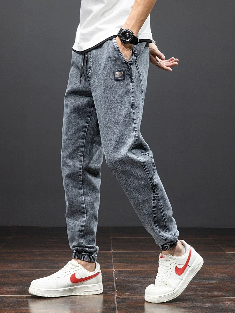 Cargo Jeans Spring Summer Black Blue Cargo Jeans Men Streetwear Denim Jogger Pants Men Baggy Harem Jean Trousers Plus Size M-8XL