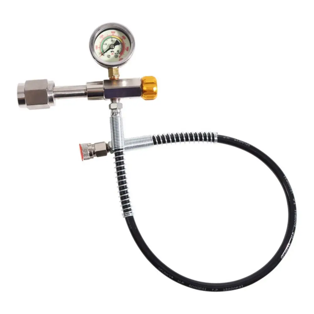 

Air Fill Station Refill Adapter 0-4500PSI to Scuba Tank with CGA347 Connection And 24Inch Hose Charging Valve