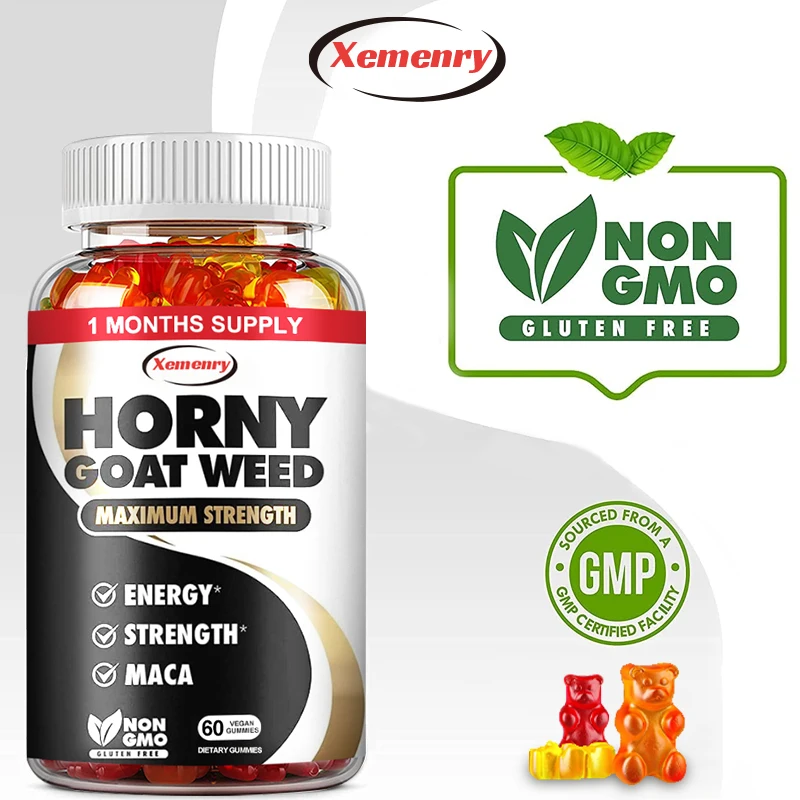 NaturalHornyGoatWeedGummieswithMacaGinsengandArginineExtracts