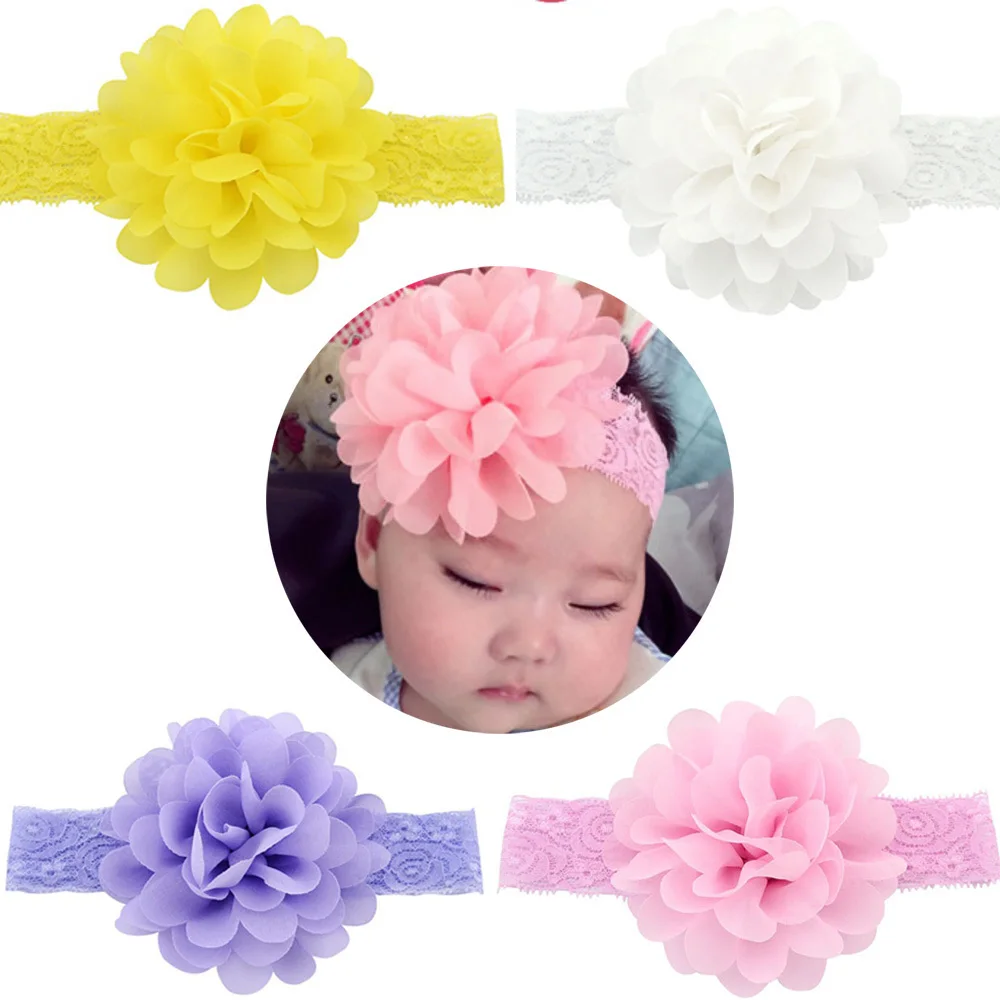 Bandeau en mousseline de soie pour bébé fille, bandeau Floral à fleurs, couvre-chef pour nouveau-né, accessoire de cheveux pour enfants en bas âge, accessoires de photographie