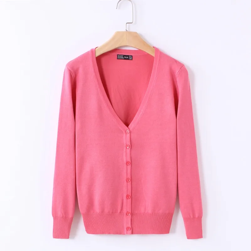 20 Solid Color Women's Knitted Cardigan Coat Autumn Winter 2026 Casual V-Neck Long Sleeve Sweater Female Large Size 3XL 4XL
