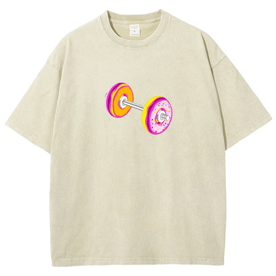

Cartoon Skull Print T-Shirt Washed Vintage Dold Crew Neck Short Sleeve High Street Hip Hop Trend Tees Summer 2024