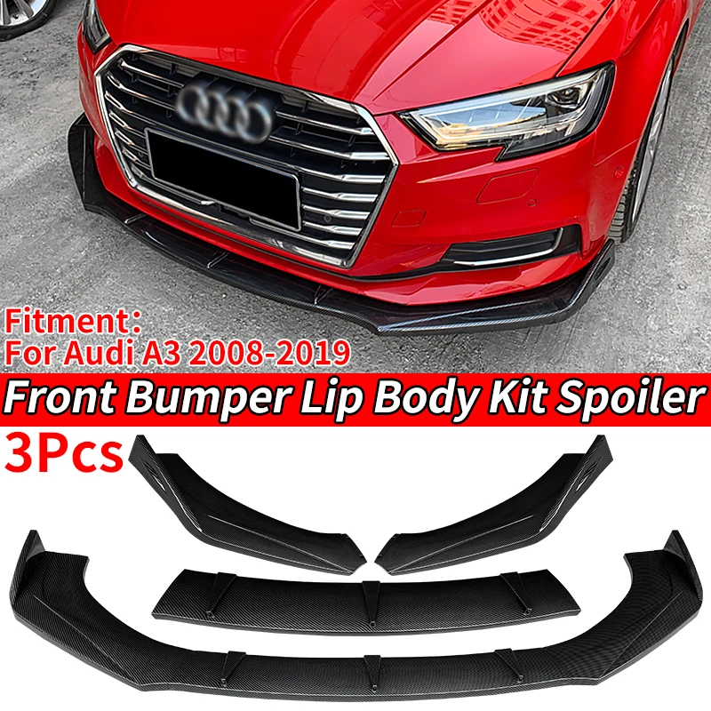 Auto Voor Audi A3 2008 2019 2017 Front Lip Spoiler Bumper Splitter Body