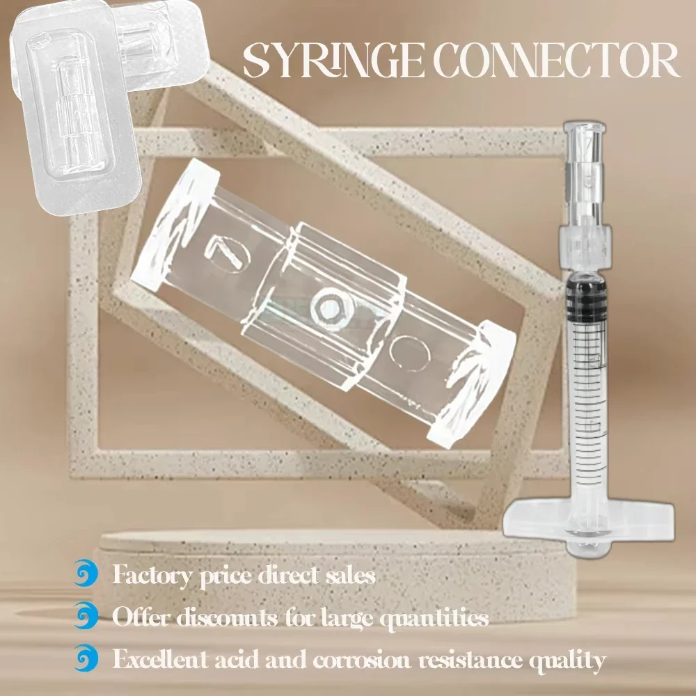 High Coupler disposable Syringe Connector Transparent Female to Female Luer Lock Sterile Individual Packaging