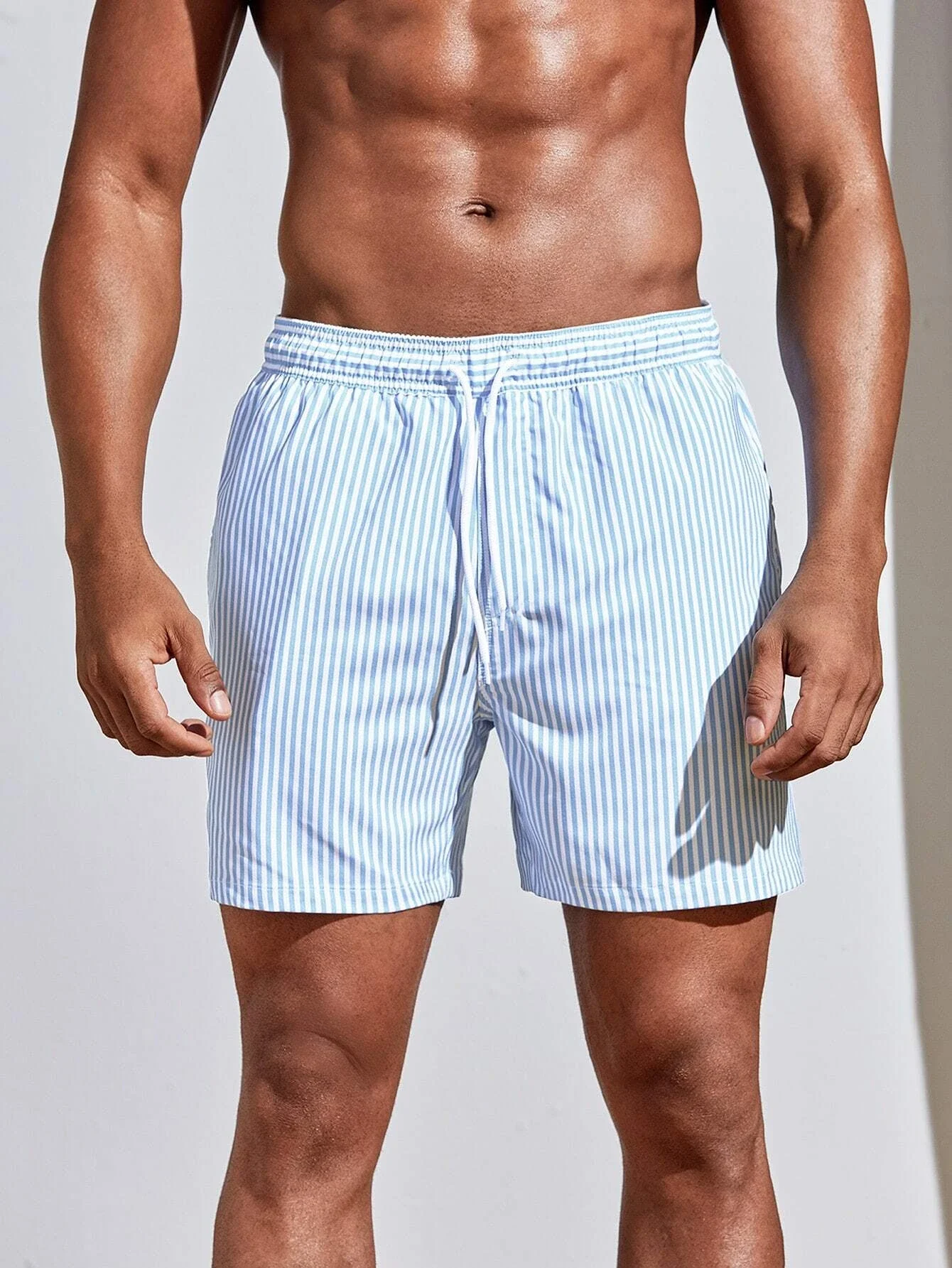 New 3d Line Splicing Men's Sports Shorts For Summer Casual Soft Personalized Breathable Holiday Polyester Beach Surfing Shorts 4