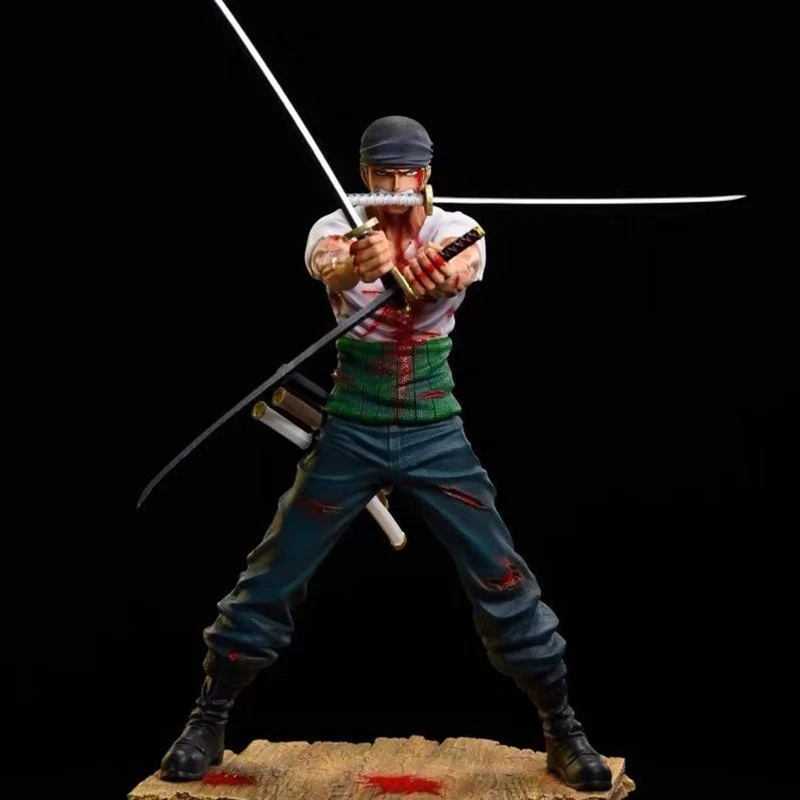 31Cm Anime One Piece Figurine Gk El Roronoa Zoro Action Figures Contro Hawkeye Tre Lame Stream Pvc Model Collection Toys