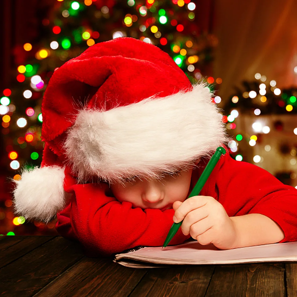 Merry Christmas Hats Thickened Long Plush Santa Claus Red Xmas Hats For Adult Kids Christmas New Year Party Decorations Gifts