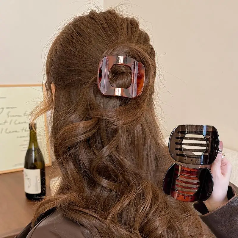 Neue Retro Flache Haar Clips frauen Styling Kunststoff Haar Clip Für Mädchen Keine Slip Mode Koreanische Elegante Haar Klaue Clips zubehör – Detail 5