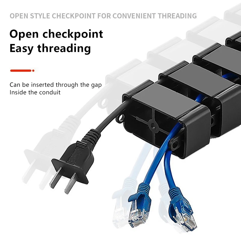 78cm 책상 아래 케이블 관리용 스네이크 와이어 정리기 워크스테이션 컴퓨터 코드 보호 튜브 스파인 케이블 슬리브-F(x)
