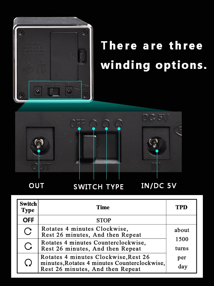 Luxury Automatic Watch Winder Box for Mechanical Watches with USB and Battery Option, M... - SKU LAWW1226 - UGI Packaging