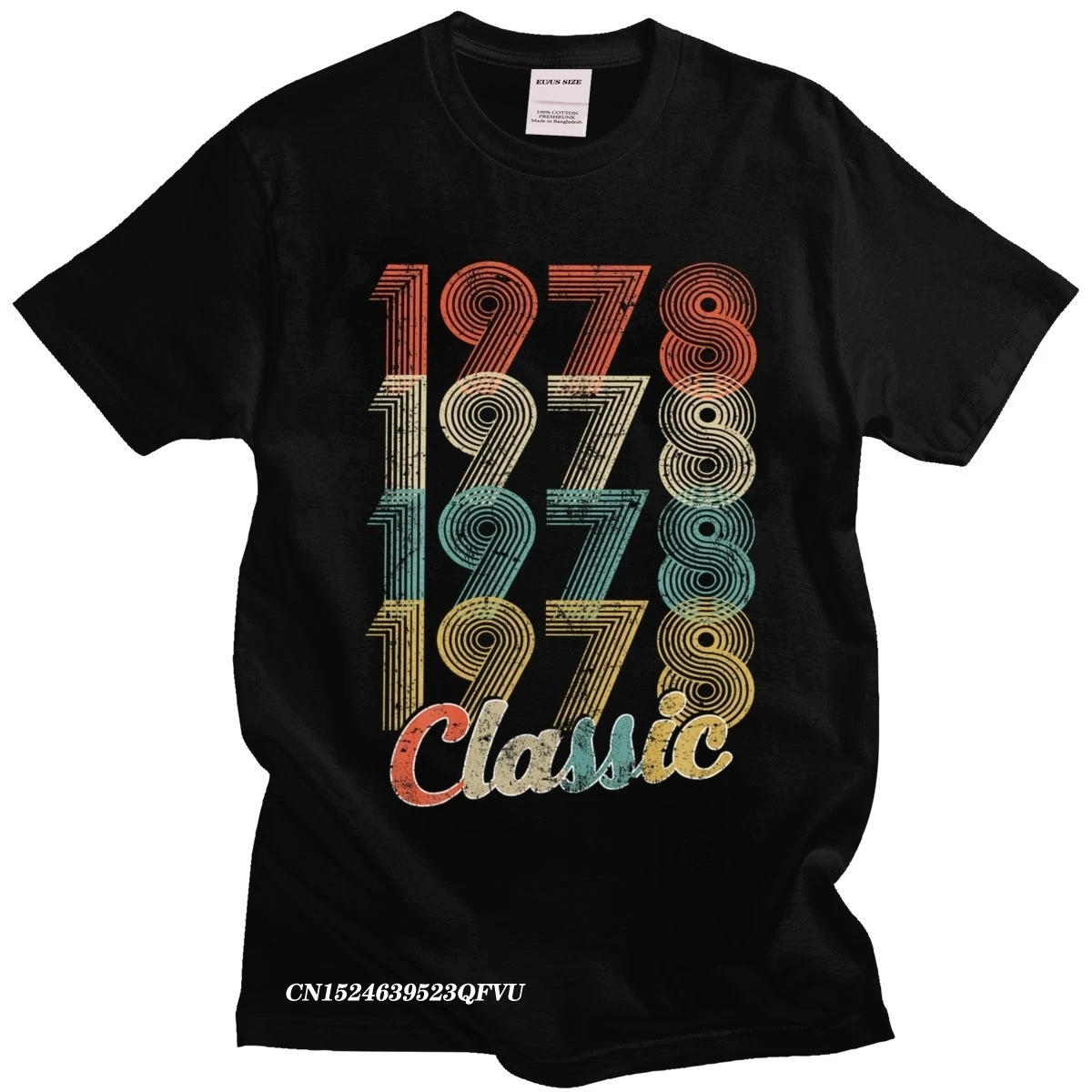 

Fashion Retro Vintage 1978 T-Shirt Men Classic 42 Years Old Oversized Cotton Harajuku Shirt 42nd Birthday Camisa Streetwear