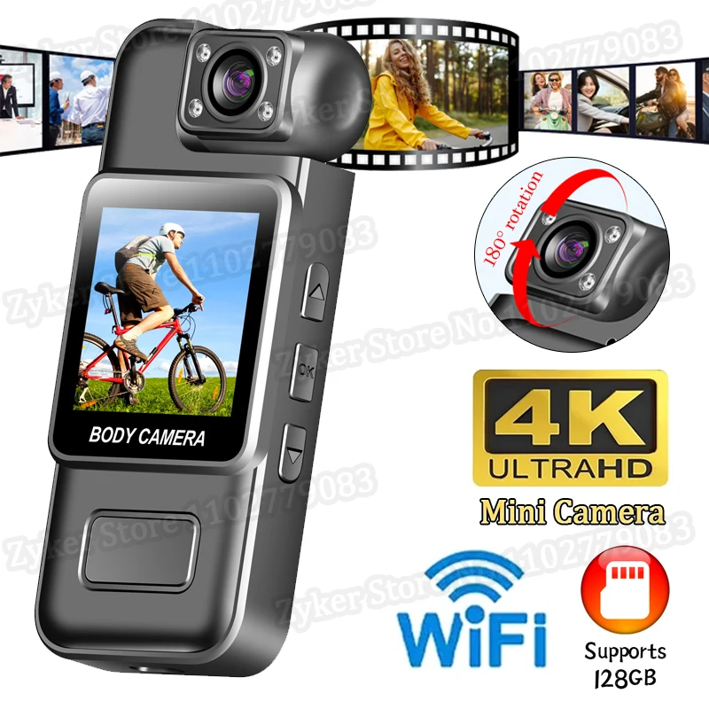 Ultra HD 4K WiFi Mini Camera Portable Digital Video Recorder Infrared Night Vision Sports DV Riding Camcorder Max Support 128GB