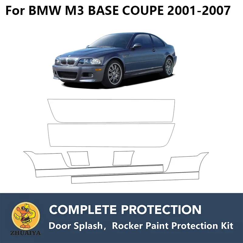 

PreCut Rocker Panels Paint Protection Clear Bra Guard Kit TPU PPF For BMW M3 BASE COUPE 2001-2007