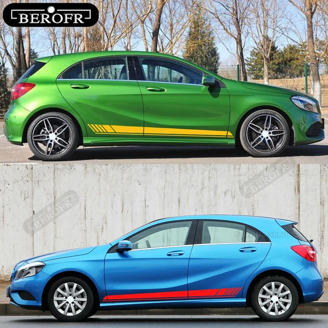 Edition 1 Amg Car Hood Decal Side Stripes Skirt Sticker For Mercedes Benz A  Class W177 V177 A35 A45 A45s W176 Amg Accessories - Car Stickers -  AliExpress