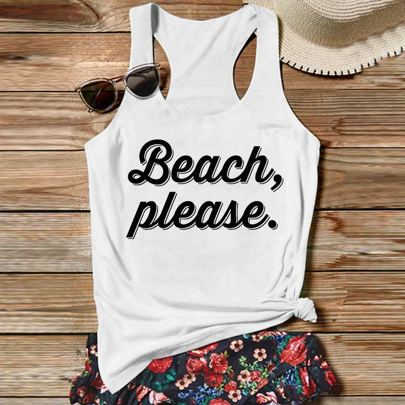 

Beach Tank Top Cute Beach Tank Vacation Women Clothing 2024 Summer Sexy Top Fashion Clothing m