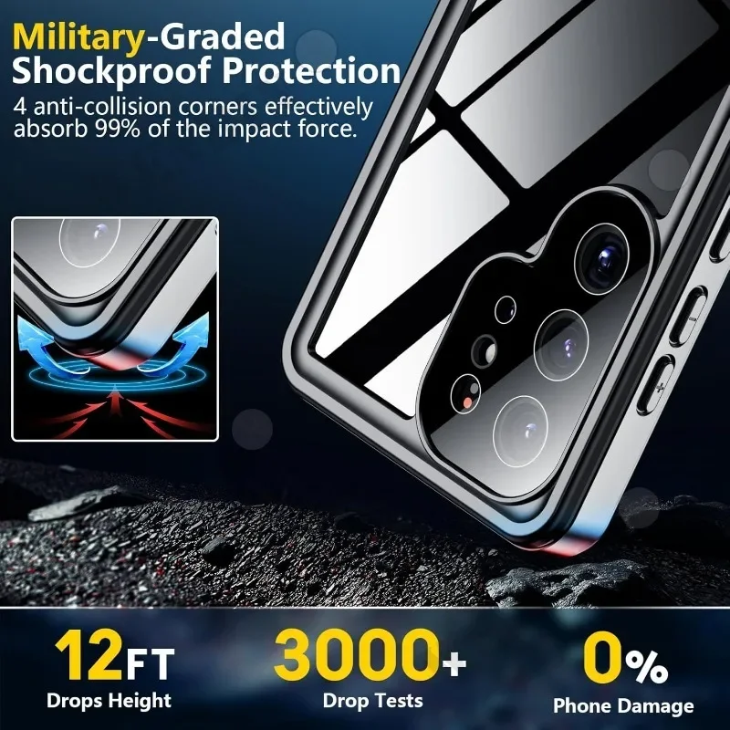IP68 Waterproof Case For Samsung S25 S24 Ultra Plus A16 A35 A55 5G Metal Aluminum Swimming Phone Luxury Cover phone waterproof case phone case phone protector cover