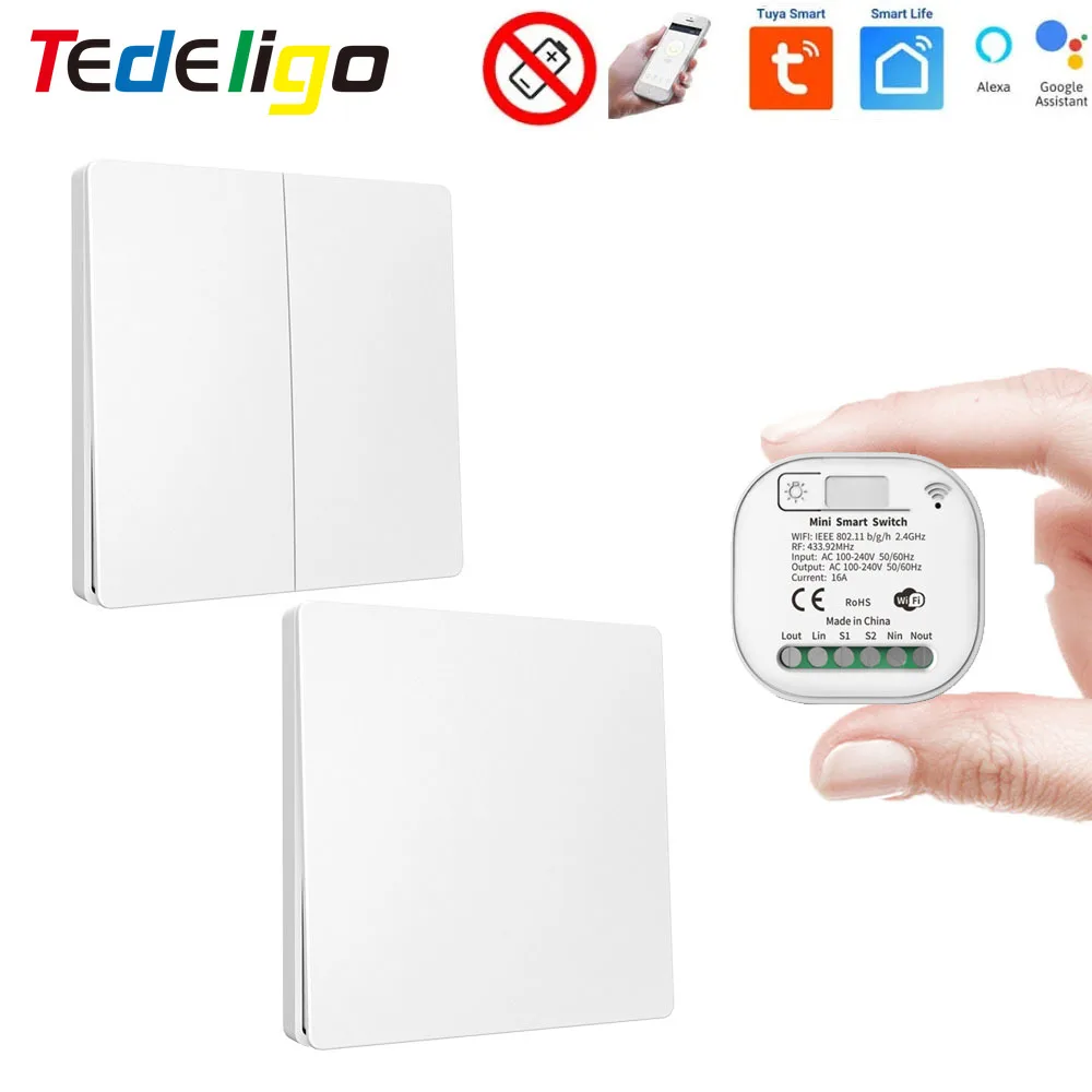 Inteligente Self-powered Interruptor de Luz Cinética Wifi Interruptor de Luz rf Nenhuma Bateria Necessária Timingalexa Google Suporte 110v 220v 16a