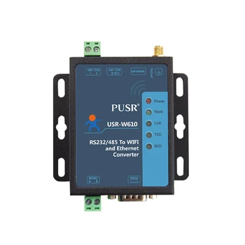 PUSR RS485 RS232 직렬 장치 서버, 직렬-와이파이, 와이파이-이더넷 변환기, Modbus 게이트웨이 USR-W610 지원