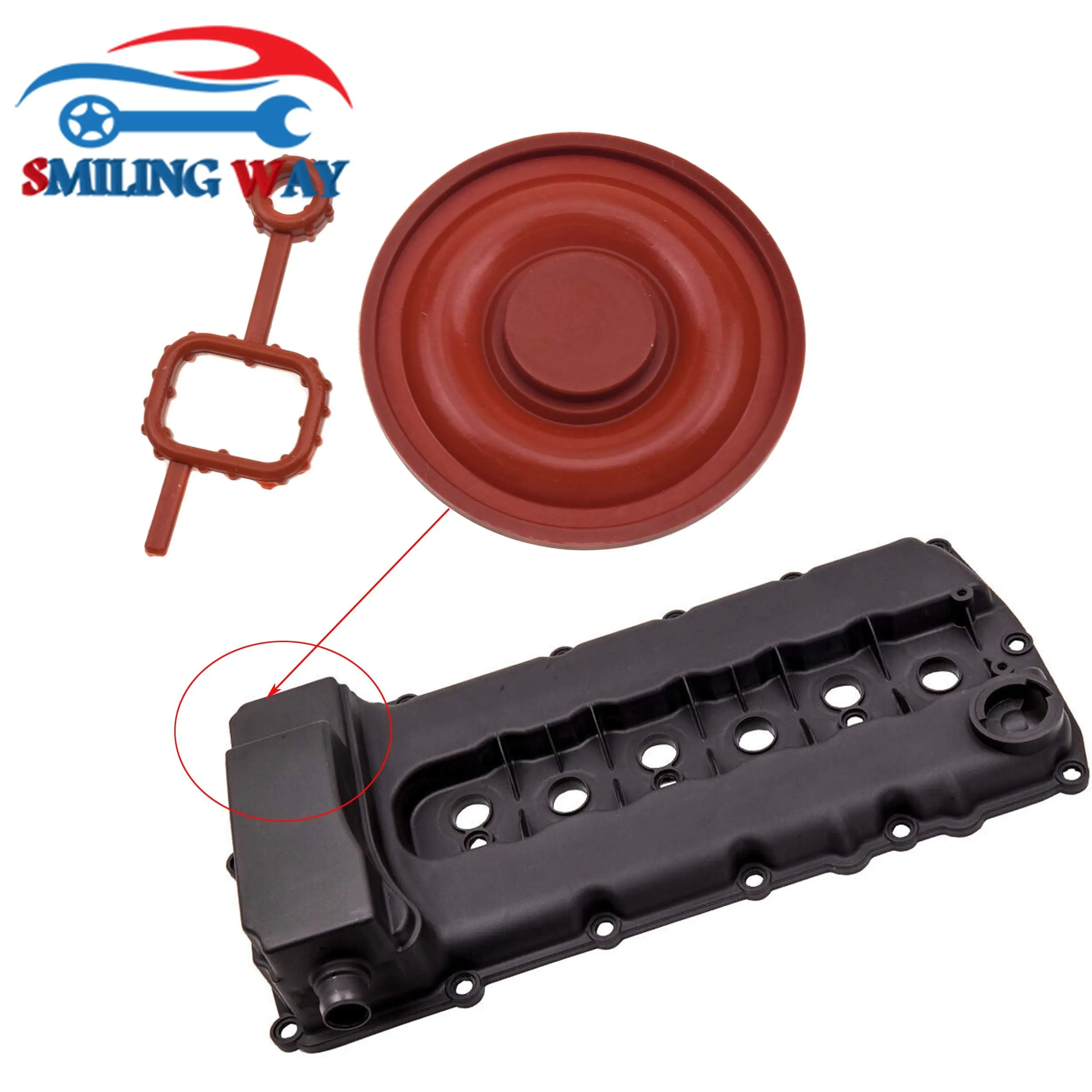 Engine Valve Cover PCV Valve Diaphragm Membrane Gasket Seal Kit For VW