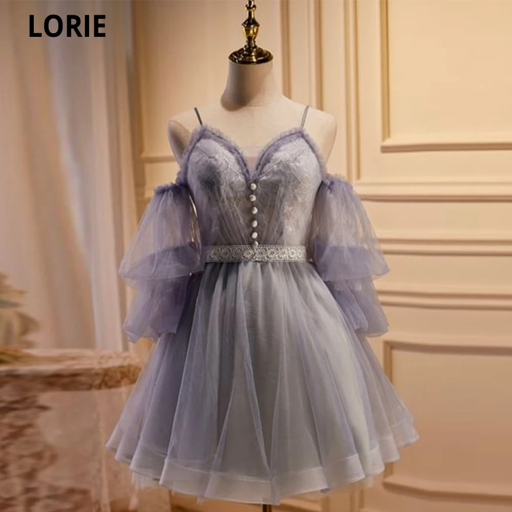 

LORIE Sweetheart Lace Tulle Evening Dresses Short Formal Dress Mint A-line Ruffles Evening Gowns Vestidos De Noche Prom Gowns