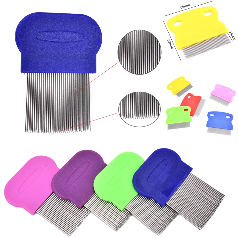 6Styles Stainless Steel Terminator Lice Comb Kids Hair Rid Headlice Super Density Teeth Remove Nits Comb Nit Free, travel hair comb